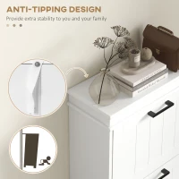 HOMCOM Slim Shoe Cabinet with 3 Flip Drawers and Adjustable Shelves, Narrow Shoe Cabinet for 15 Pairs of Shoes, White(m-7)