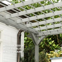 Outsunny 12' x 20' Outdoor Pergola, Wood Gazebo Grape Trellis with Stable Structure for Climbing Plant Support, Gray(m-5)