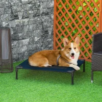 PawHut Elevated Dog Bed, Raised Dog Cot for M Sized Dogs, Indoor & Outdoor, 30" x 24" x 7", Blue(m-8)