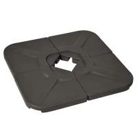 Outsunny 4-Piece 175lb Cantilever Patio Umbrella Base Weights for Offset Hanging Umbrella, HDPE Water or Sand Filled Umbrella Weights for Cross Base Stand, Brown(m-1)