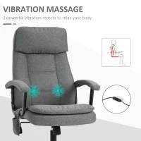 Vinsetto Office Chair 2-Point Massage Executive Ergonomic USB Power Adjustable Height 360° Swivel Grey(m-5)