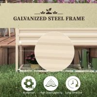 Outsunny Galvanized Raised Garden Bed, Metal Planter Box with Legs, Storage Shelf and Bed Liner, Cream(m-6)