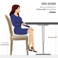 HOMCOM French-Style Upholstered Dining Chair Set, Armless Accent Side Chairs with Rattan Backrest and Linen-Touch Upholstery, Set of 2, Cream White(m-7)