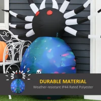 HOMCOM 5' Long Halloween Inflatables Outdoor Decorations Multicolor Red-Eyed Spider, Blow Up LED Yard Decor for Garden, Lawn, Party, Holiday, Waterproof(m-6)