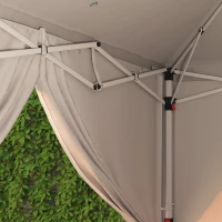 Outsunny 10' x 20' Pop Up Canopy Tent Outdoor Portable Easy Up Party Tent Garden Shade Shelter with Walls Carrying Bag, White(m-9)