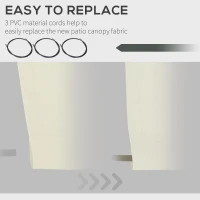 Outsunny 10' x 8' Retractable Awning Fabric Replacement Outdoor Sunshade Canopy Awning Cover, UV Protection, Cream White(m-5)