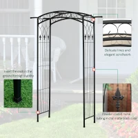 Outsunny 7Ft Garden Arch Arbor, Metal Arch Trellis for Climbing Vines, Garden Archway for Wedding, Bridal Party, Ceremony(m-4)
