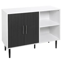 HOMCOM Sideboard Buffet Cabinet, Kitchen Cabinet, Coffee Bar Cabinet with Adjustable Shelf, Free Standing 2-Door Kitchen Cupboard for Living Room, Hallway, Gray(m-11)