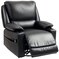 HOMCOM Recliner Massage Armchair with Heat Oversized Swivel Rocker with Footrest Remote and Side Pockets Black