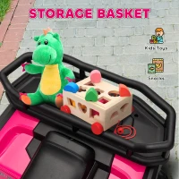 Qaba Kids ATV, 12V Battery Powered Electric Ride on Toy w/ Spring Suspension, Storage Basket, High & Low Speed, Pink(m-5)