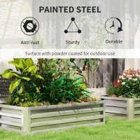Outsunny Galvanized Raised Garden Bed, Outdoor Planter Box for Vegetables, Flowers, Herbs, 4' x 2' x 1', Silver(m-4)
