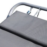 Outsunny Double Rocking Sun Lounger Hammock Bed with Steel Frame and Headrest for Garden Beach and Pool 7'L x 5.7'W(m-7)