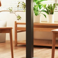 HOMCOM 28" Square Dining Table, Modern Dining Room Table with Steel Base, Space Saving Small Kitchen Table, Dark Brown(m-9)