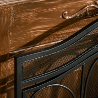 HOMCOM 2-Panel Mesh Fireplace Screen Cover with Double Doors, Steel Fire Spark Guard Cover, 34x35in Art Modern Decoration for Living Room, Black(m-9)