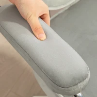 HOMCOM Cute Office Chair, Desk Chair with Button Tufted Velvet-Feel Fabric, Swivel Computer Vanity Chair, Gray(m-8)