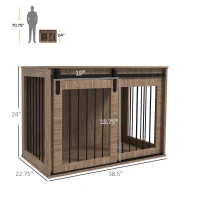 PawHut Dog Crate Furniture for Large Sized Dog, 39" x 23" x 24", Brown(m-3)