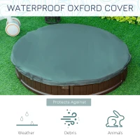 Outsunny Kids Outdoor Sandbox with Cover Waterproof Oxford Canopy, Bottom Fabric Liner, Children Playset for 3-12 years old, Backyard, Brown(m-4)