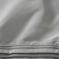 Outsunny Replacement Gazebo Curtains with Zipper, 4-Panel Universal Gazebo Privacy Sidewall for Most 10' x 13' Gazebo Canopy Pavillion, Hooks/C-Rings Included, Grey(m-10)