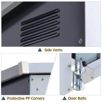 Outsunny 5ft x 3ft Outdoor Garbage Bin Storage Shed with Lockable Doors and Lid, Outside Storage Shed for Trash Can, Black(m-6)