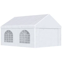 Outsunny 13 x 16.5 ft Heavy Duty Party Tent Outdoor Gazebo Wedding Tent Event Shelter Carport BBQ with Removable Sidewalls & Windows, Outside Waterproof Canopy for Parties, White(m-11)