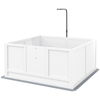 PawHut Whelping Box for Puppies with Pee Pad, Pig Rail, Adjustable Door for Small, Medium & Large Breed Dogs Birth, 41" x 39"