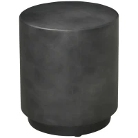 HOMCOM Lightweight Accent Table with Concrete Finish Round Side Table, Dark Gray(m-11)