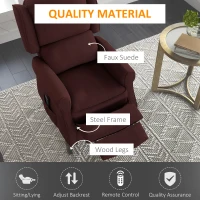 HOMCOM Push Back Recliner Chair, Vibration Massage Recliner for Living Room with Extendable Footrest, Remote, Pocket, Brown(m-7)