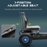 Aosom Kids Pedal Go Kart Ride-on Toy with Ergonomic Comfort, Pedal Car with Tough, Wear-Resistant Tread, Go Cart Kids Car for Boys & Girls with Suspension System, Safety Hand Brake, Ages 5-12, Blue(m-4)