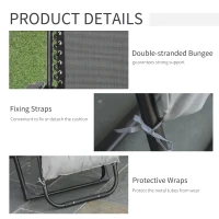 Outsunny Reclining Zero Gravity Chair with Adjustable Backrest, Folding Garden Sun Lounger with Removable Cushion and Headrest, Light Grey(m-5)