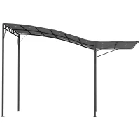 Outsunny 10' x 8' Outdoor Pergola and Patio Gazebo for Garden, Camper, Deck, Doors and Windows, Dark Gray(m-11)