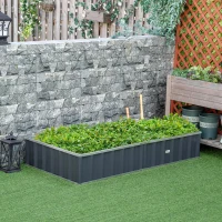 Outsunny 5.7' x 3' x 1' Raised Garden Bed, Galvanized Metal Planter Box for Vegetables Flowers Herbs, Dark Gray(m-10)
