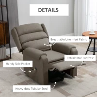 HOMCOM Lift Chair for Elderly, Power Chair Recliner with Footrest, Remote Control, Side Pockets for Living Room, Brown(m-4)
