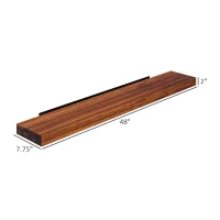 HOMCOM 48" Fireplace Mantel, Fir Wood Floating Shelf, Wall Mounted, Brown(m-3)