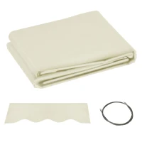 Outsunny 10' x 8' Retractable Awning Fabric Replacement Outdoor Sunshade Canopy Awning Cover, UV Protection, Cream White(m-2)