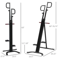 Soozier Folding Vertical Climber Exercise Machine, Height Adjustable Climbing Machine, Stair Stepper with LCD Monitor and Transport Wheels for Full Body Workout(m-3)