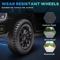 Qaba Ford Ranger Licensed Kids Ride on Car 12V Battery Power Car with Remote Control, Spring Suspension Toy Storage, Black(m-9)