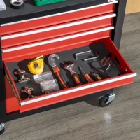 DURHAND 4-Drawer Tool Chest with 4 Wheels, Rolling Tool Box and Storage Cabinet, Portable Tool Organizer for Garage, Red(m-9)