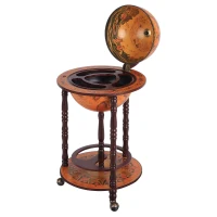 HOMCOM Rolling 18" Globe Bar, Liquor Cabinet with Bottle Shelf Holder Wine Host Trolley with Wheels(m-2)