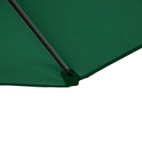 Outsunny 8.5FT Offset Patio Umbrella with 360° Rotation, Outdoor Cantilever Roma Parasol Hanging Sun Shade Canopy Shelter with Cross Base, Green(m-9)