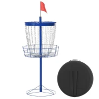Soozier Portable Disc Golf Basket Target with 24-Chain, Travel Bag, Dark Blue(m-1)