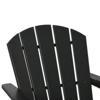 Outsunny Adirondack Chair with Cup Holder, All Weather Patio Chair HDPE Lounger, Fire Pit Seating High Back and Wide Seat for Outdoor, Backyard, Garden, Deck, Lawn, Black(m-8)