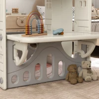 Qaba Kids Playhouse, Indoor Sleek Play House Cottage Pretend Role Games, with Arched Doors, for Ages 1-6 Years(m-9)