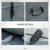 Outsunny 4-6 Person Inflatable Portable Hot Tub Outdoor Square Heated Spa with 108 Jets, Pump, Cover, Filter Cartridges, Grey(m-6)