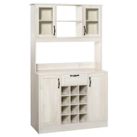 HOMCOM Kitchen Buffet with Hutch, Kitchen Pantry with Drawer and Wine Rack, White(m-1)