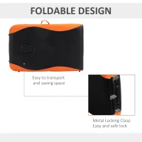 HOMCOM 85" 3 Section Foldable Massage Table Professional Salon SPA Facial Couch Bed (Black/Orange)(m-7)