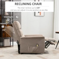 HOMCOM Lift Chair for Elderly, Power Chair Recliner with Remote Control, Side Pockets for Living Room, Brown(m-5)
