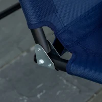 Outsunny 3-Person Porch Swing with Stand, Outdoor Swing for Patio Porch with Adjustable Tilt Canopy and Comfortable Swing Bench-Style Seat, Steel Frame, Dark Blue(m-8)