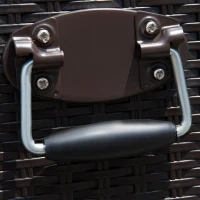 Outsunny 80 QT Rolling Cooling Bins Ice Chest on Wheels Outdoor Stand Up Drink Cooler Cart for Party, Brown(m-9)