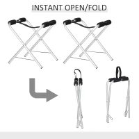 Soozier Universal Kayak Storage Stand & Rack for Cleaning, Storing, & Maintenance with Aluminum Frame & Folding Design(m-6)