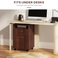 HOMCOM Mobile Storage Cabinet Organizer with Drawer and Cabinet, Printer Stand with Castors, Brown(m-5)